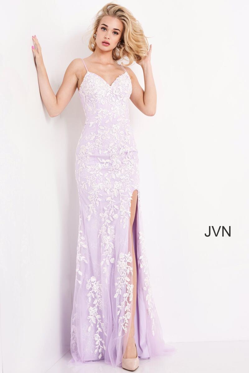 Cowl-Neck Lilac Purple Prom Dress from JVN by Jovani
