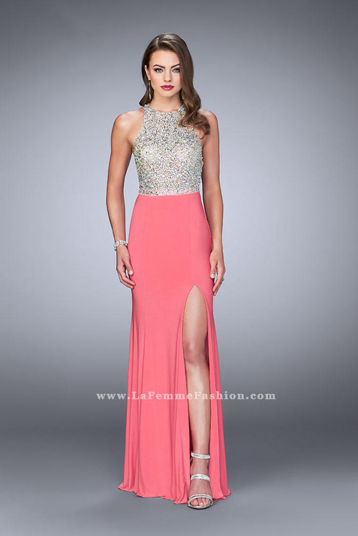 SLEEVELESS BEADED TOP HIGH NECK LONG PROM DRESS – Rose Hill Boutique