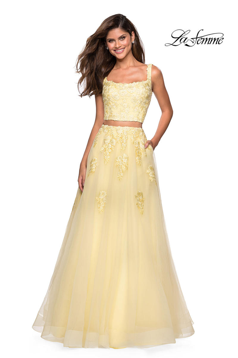 pale yellow evening gown
