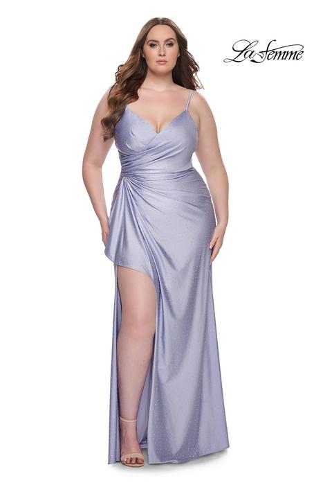 La Femme Empire-Waist Plus-Size Long Prom Dress