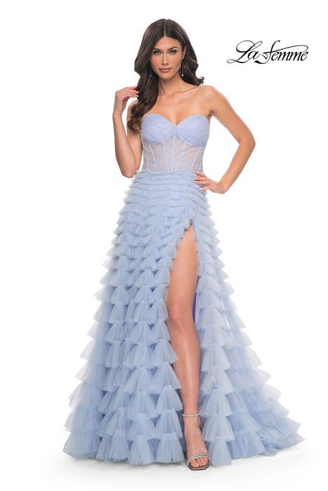 La Femme 31367 Sheer Lace Corset Prom Dress