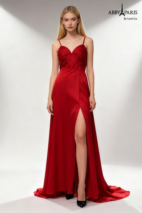 abby paris red dress 90386 Abby Paris by Lucci Lu
