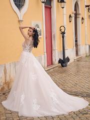 23MN651A01 Ivory/Silver Accent Over Blush Gown With Natural I back