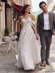 25RC318A01 Ivory Over Blush Gown With Natural Illusion front