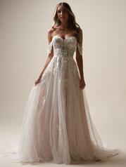 25RC318A01 Ivory Over Blush Gown With Natural Illusion front