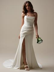 25RB343A01 Ivory Gown With Natural Illusion front