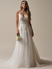 25RN322A01 Ivory Over Blush Gown With Natural Illusion front