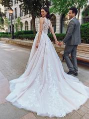 25RK284A01 Ivory Over Blush Gown With Natural Illusion back