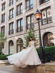 25RK284A01 Ivory Over Blush Gown With Natural Illusion front