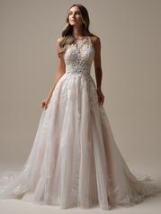 25RK284A01 Ivory Over Blush Gown With Natural Illusion front