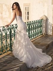 23SS702A01 Ivory/Silver Accent Over Blush Gown With Natural I detail