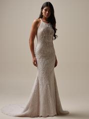 25SK305A01 Ivory Over Blush Gown With Natural Illusion front