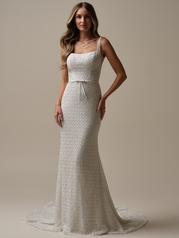 25SS350A01 Ivory/Silver Accent Gown With Natural Illusion front