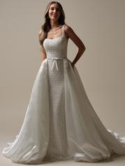 25SS350A01 Ivory/Silver Accent Gown With Natural Illusion front