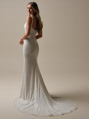 25SS350A01 Ivory/Silver Accent Gown With Natural Illusion back