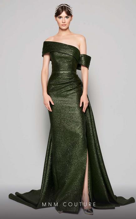 Buy MNM Couture V6397 Satin Beaded Scoop Neck Sleeveless Dress