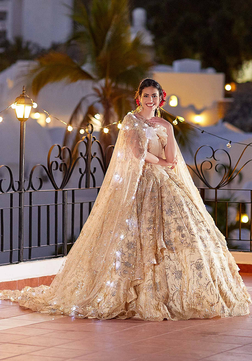 Gold Bridal Lehenga Choli Prom Dress SF5542INSD – Siya Fashions