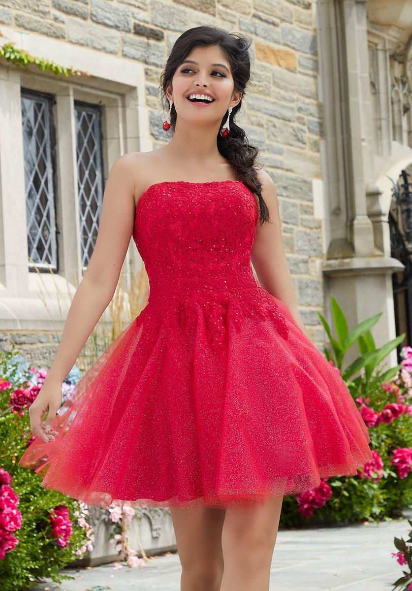 Morilee 9520 Sequined Embroidery on Net Damas Short Dress