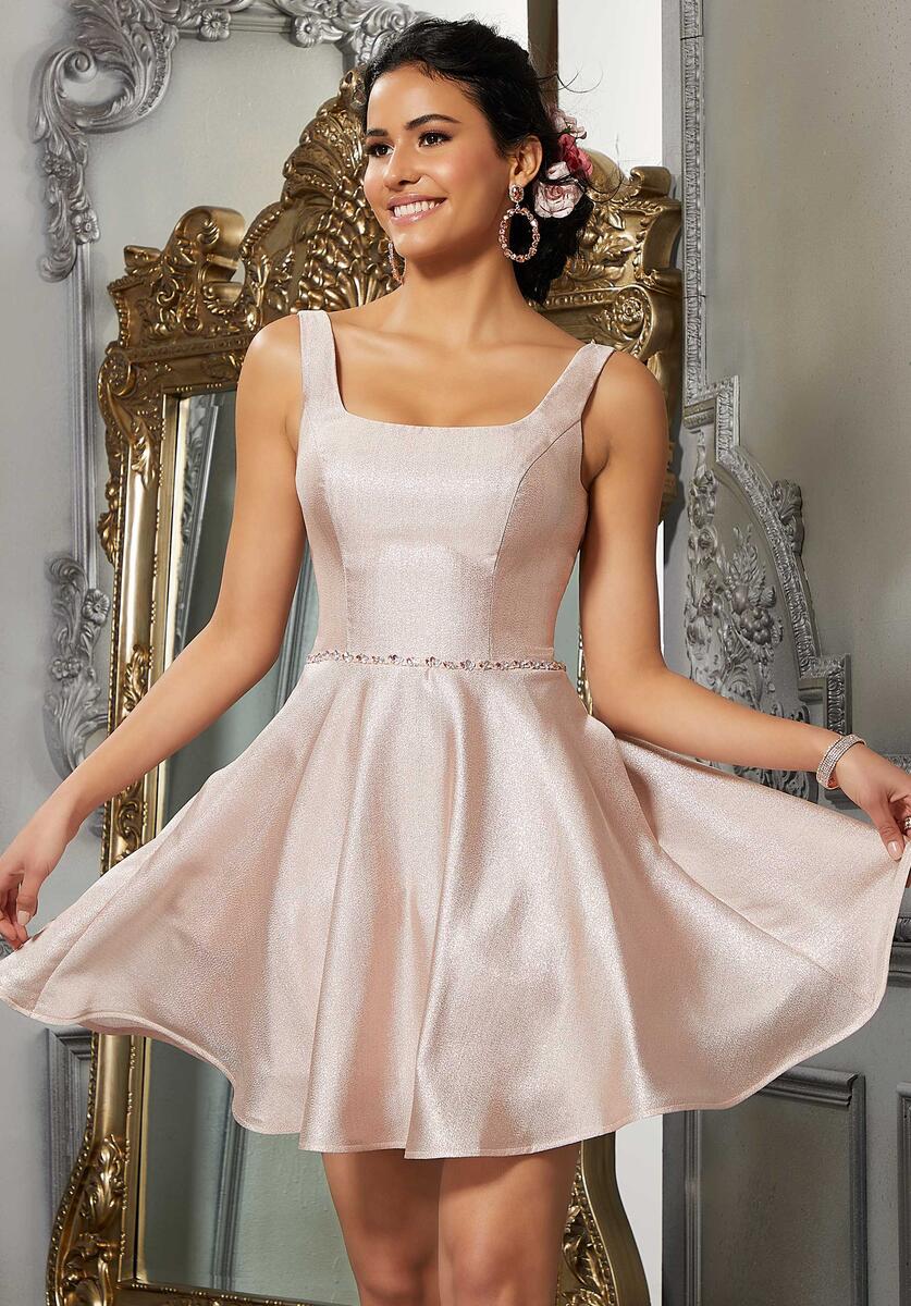 Sleeveless Square-neck Princess Line Bridesmaid Dress With Pockets
