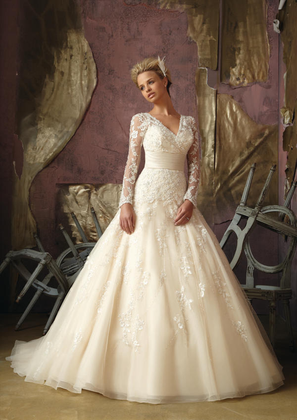 Mori Lee Wedding Dress with Sleeves