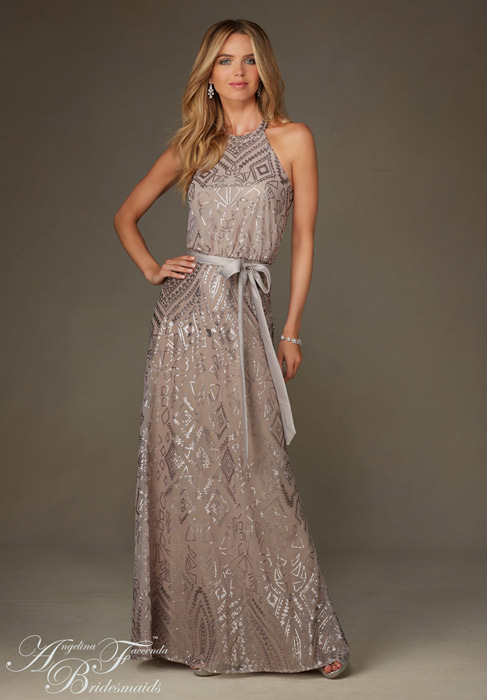 taupe sequin bridesmaid dresses Elegant Taupe Pink V-Neck Short Sleeves Prom Dress with Sequin  Embellishments