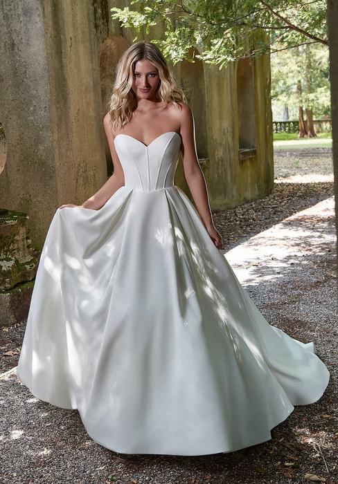 Eloise Blue Silk Wedding Dress  Strapless Sweetheart Wedding Dress