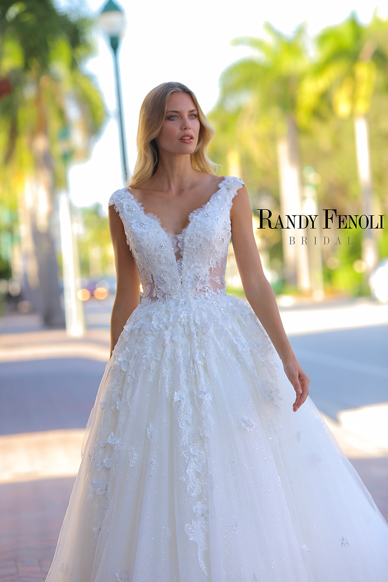 randy fenoli light blue wedding dress