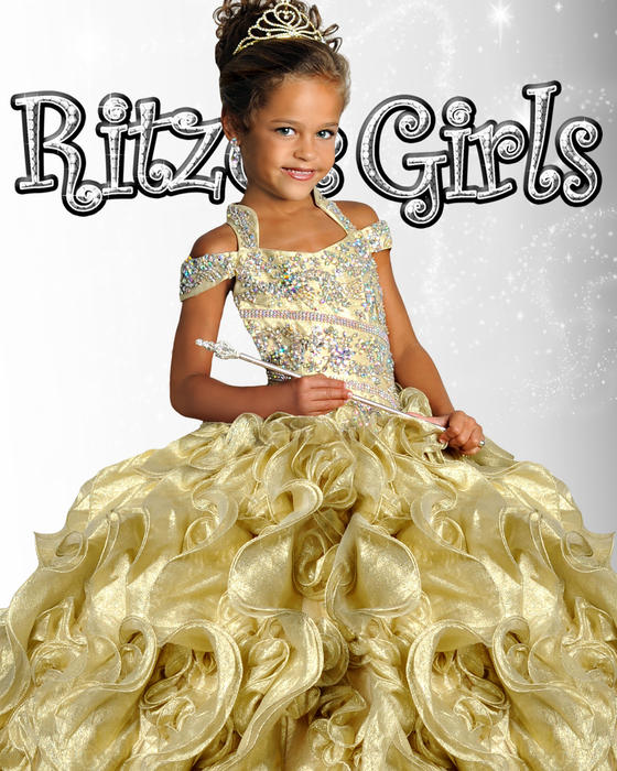 Apple Green Flower Girl Dresses Girls Glitz Pageant Dress with Crystals Ruffles 