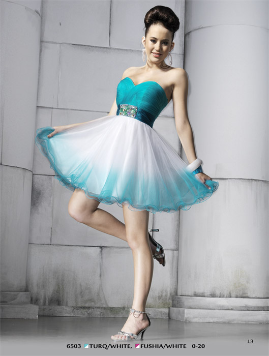 Riva Turquoise High Low Formal Dresses