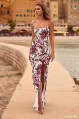 57105 Ivory/Fuchsia Print front