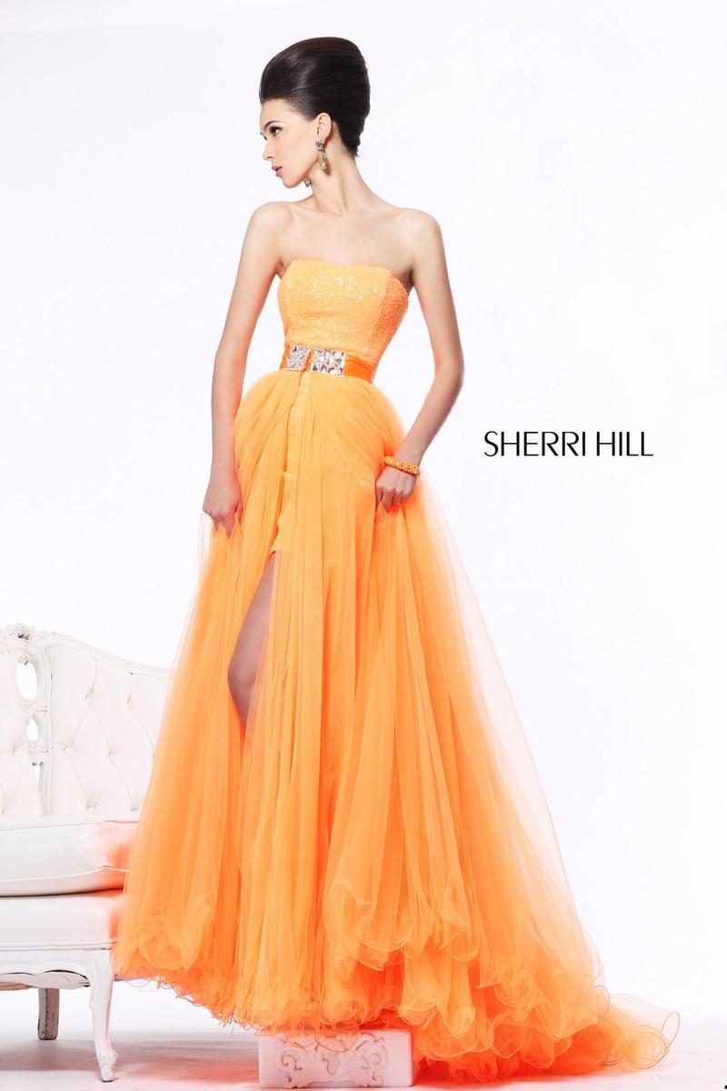 neon orange wedding dress