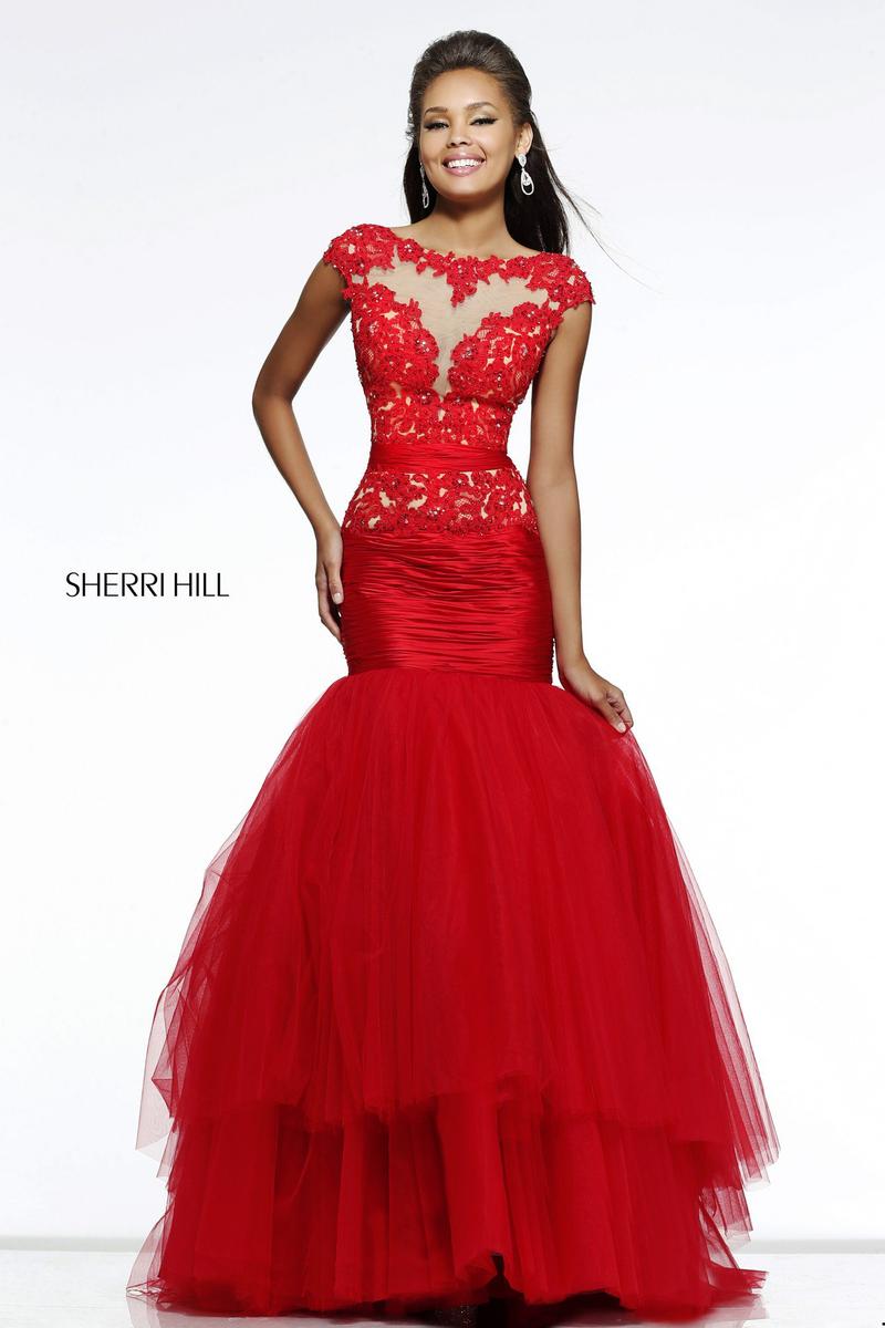 sherri hill red mermaid