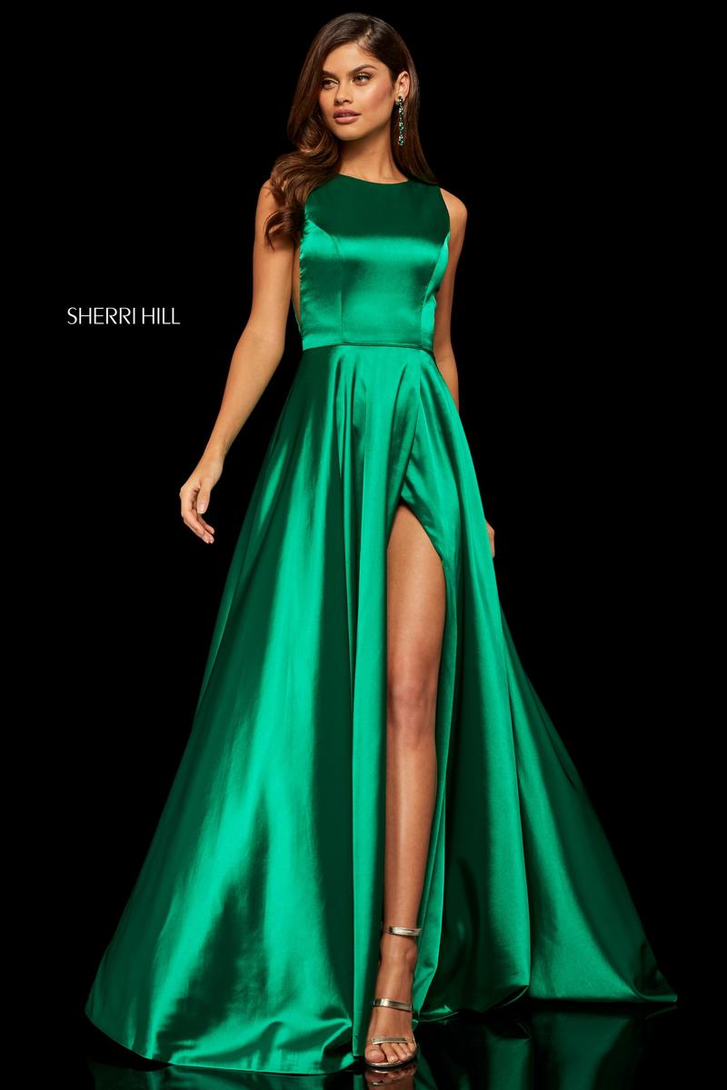 sherri hill emerald green dress