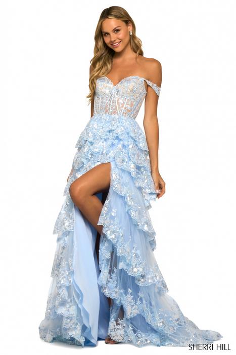 Sherri Hill - Butterfly Gown - Light Blue | All The Dresses