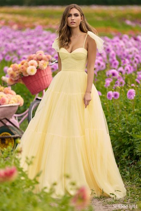 Llella A-Line Yellow Corset Prom Dress Lace Up Formal Occasion