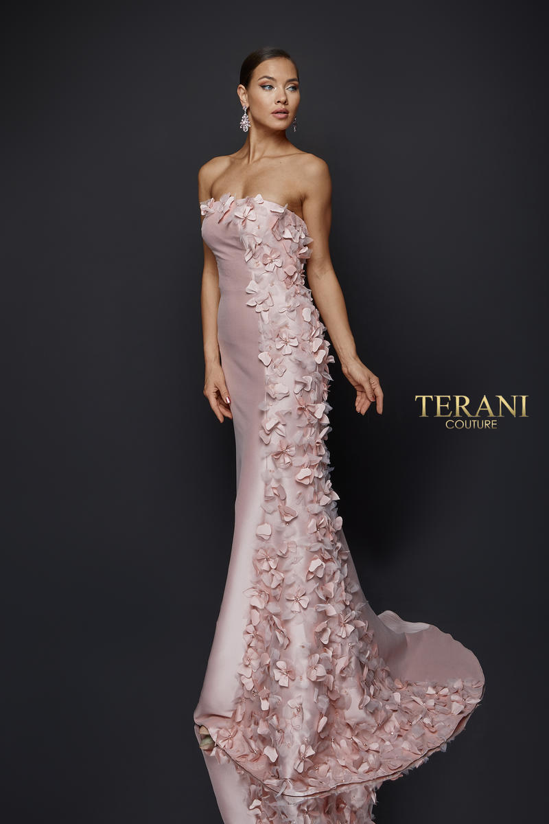 terani couture floral embroidered lace gown