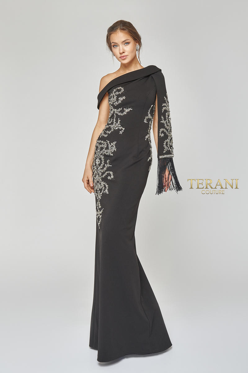 terani couture off the shoulder dress