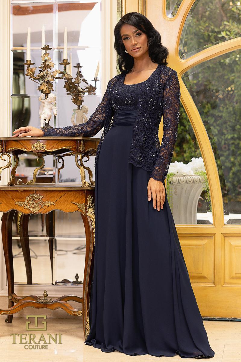 Navy blue mothers dress best sale