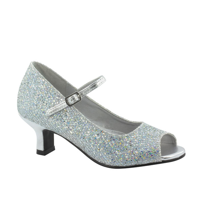 girls silver bridesmaid shoes