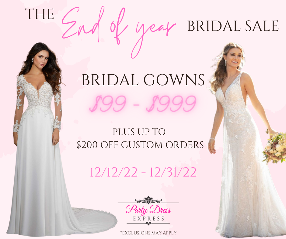 end of the year bridal dress sale