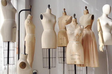 room of empty dress forms