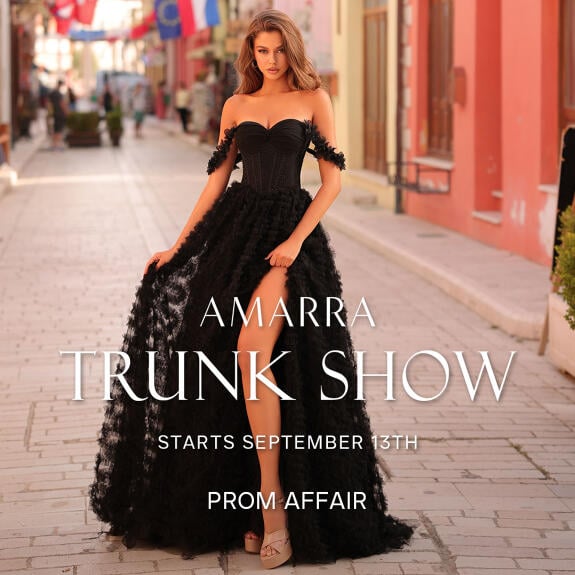 Amarra - Black dress - Trunk show at Prom Affair starts September 13