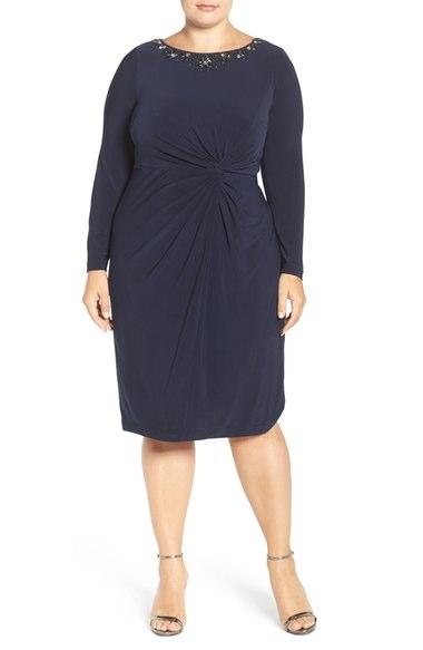 Luxe Collection Plus Size Cocktail Dress with Sleeves 54744351271 