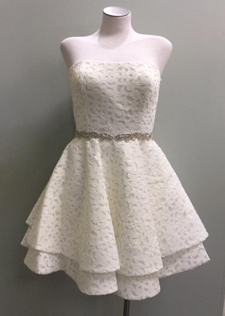 Luxe Collection  Ivory Strapless Eyelet Dress