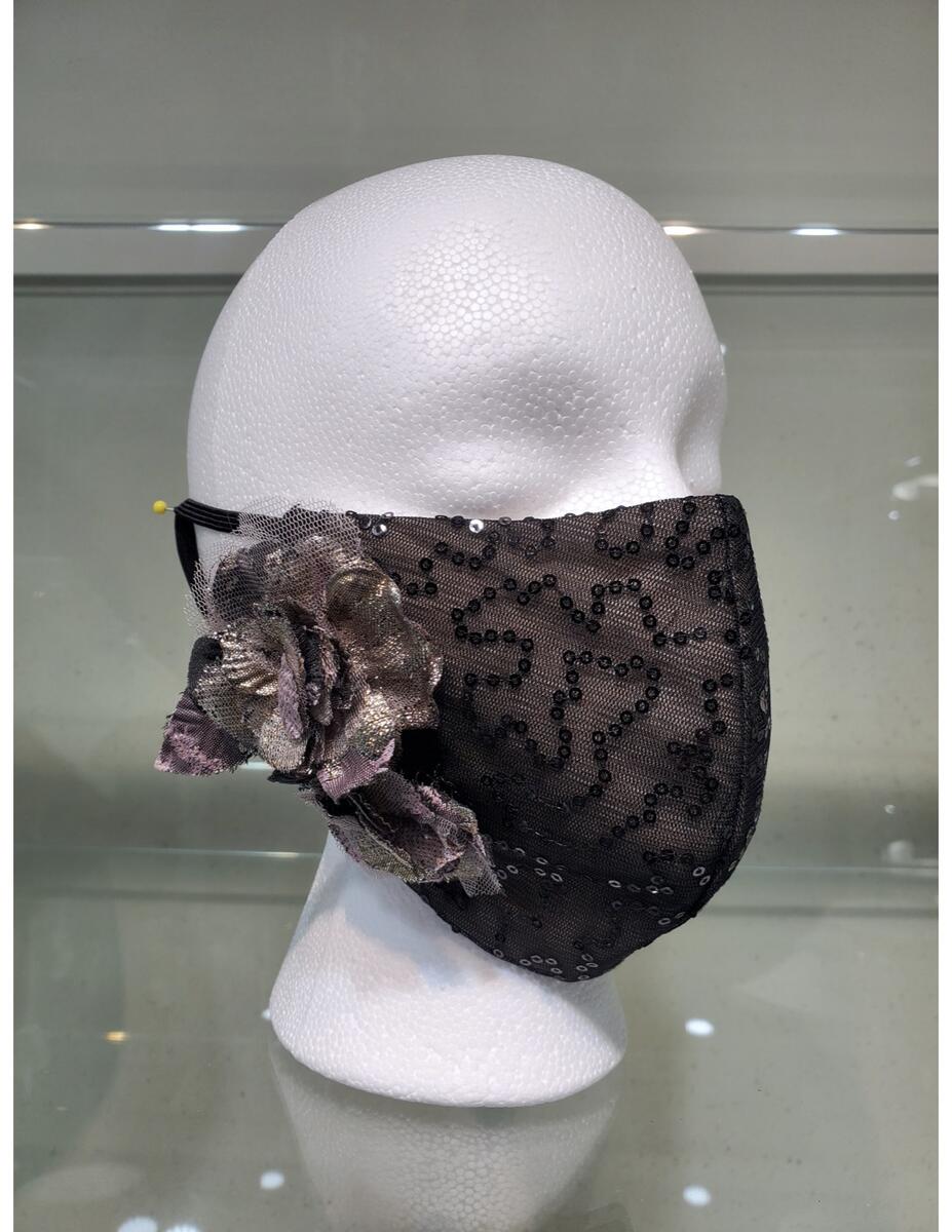 O'Livis Couture Custom Sequin & Floral Applique Mask