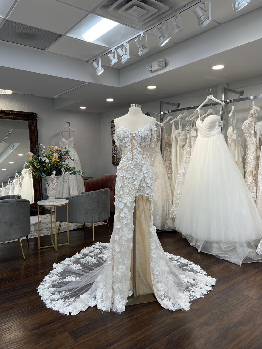 Enchanting 122171 Sleeveless 3D Floral Wedding Dress | Jan's