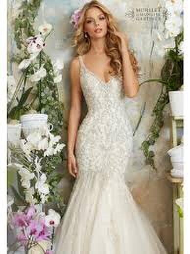 Morilee Ivory Beaded Tulle Bridal Gown