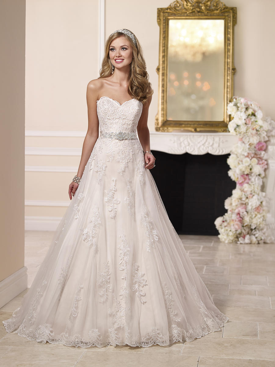 Satin A-Line Princess Wedding Dress by Stella York	 SATIN A-LINE PRINCESS WEDDIN 6133