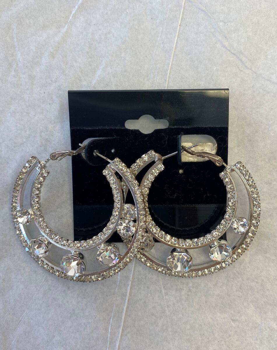 clear/silver earrings GS56387E
