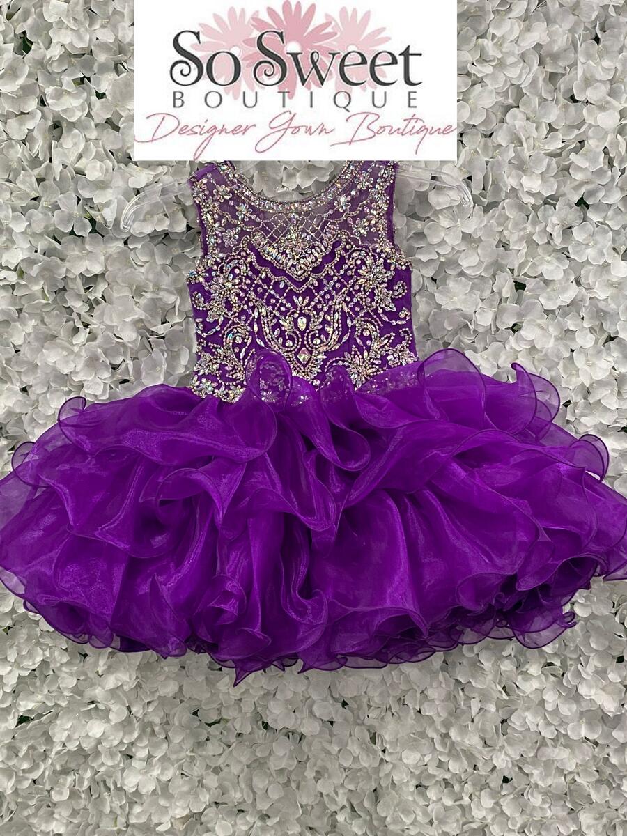 Little Rosie Girls Purple Cupcake Pageant Dress - Size 5